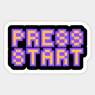 Vintage Video Game Press Start Design Sticker